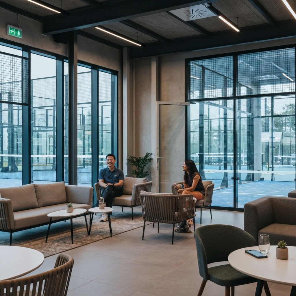 Lounge område hos Simons Padel Club